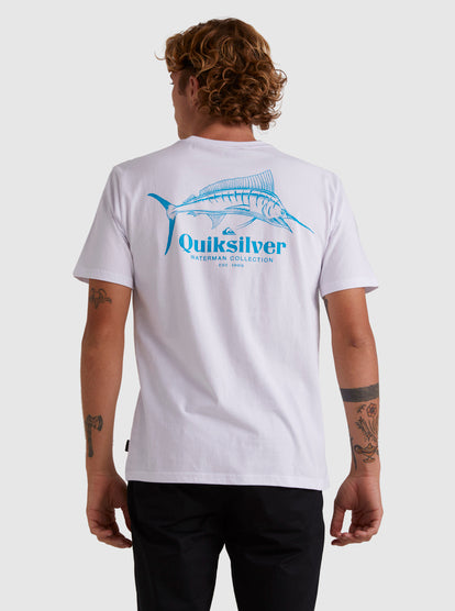 Quiksilver Trophy Catch Tee in white colourway from back