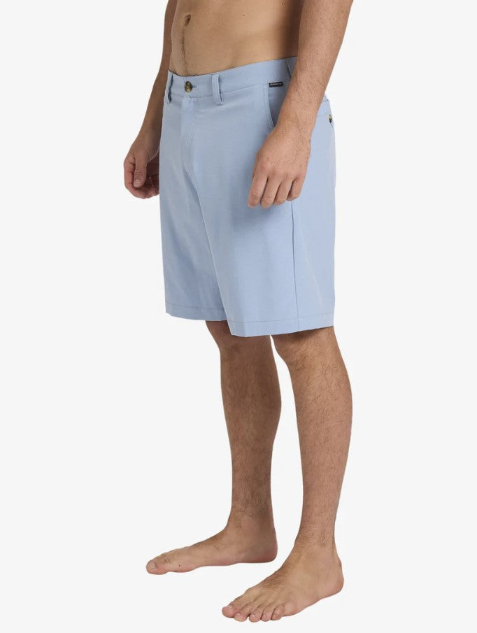 Quiksilver Union Heather 19" Amphibian Shorts in ashley blue heather from side