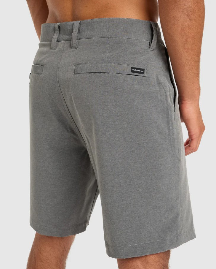 Quiksilver Union Heather 19" Amphibian Shorts in black heather from rear