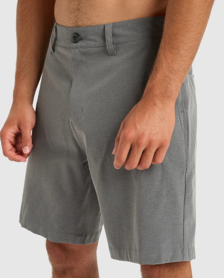 Quiksilver Union Heather 19" Amphibian Shorts in black heather from front on angle