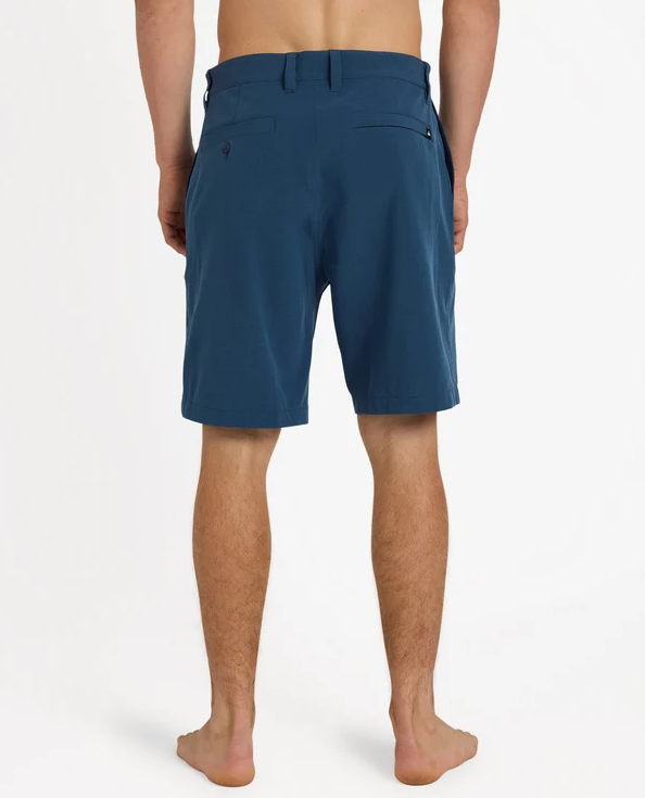 Quiksilver Union Heather 19" Amphibian Shorts in dark denim colourway from rear
