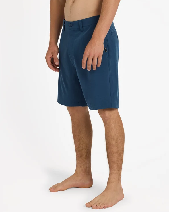 Quiksilver Union Heather 19" Amphibian Shorts in dark denim colourway from side