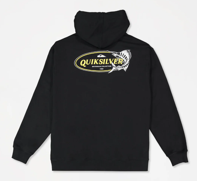 Quiksilver Swordfish Pullover Hoodie in black from rear