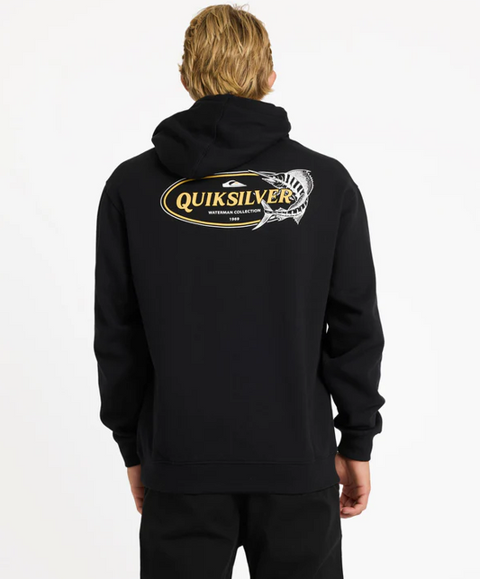 Quiksilver Swordfish Pullover Hoodie in black from rear