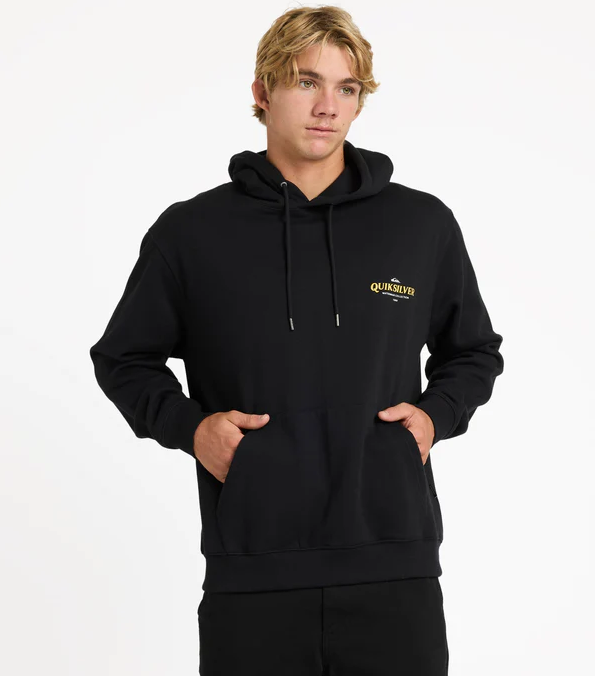 Quiksilver Swordfish Pullover Hoodie in black from front close up