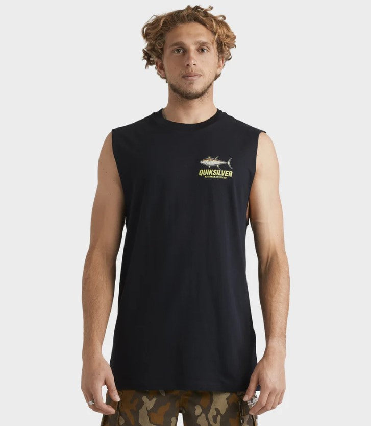 Quiksilver Watermans Slack Tide Muscle Tee  in black from front
