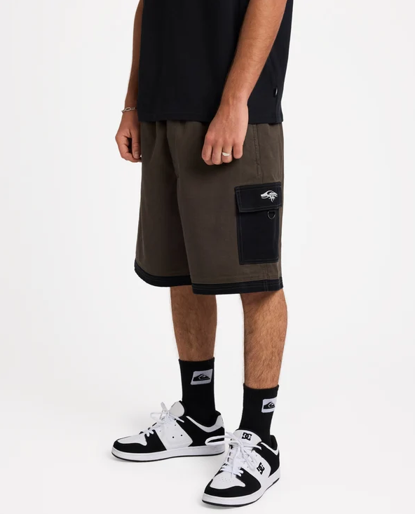 Quiksilver Wrath 23" Men's Walkshorts
 in turkish coffee colourway from the side