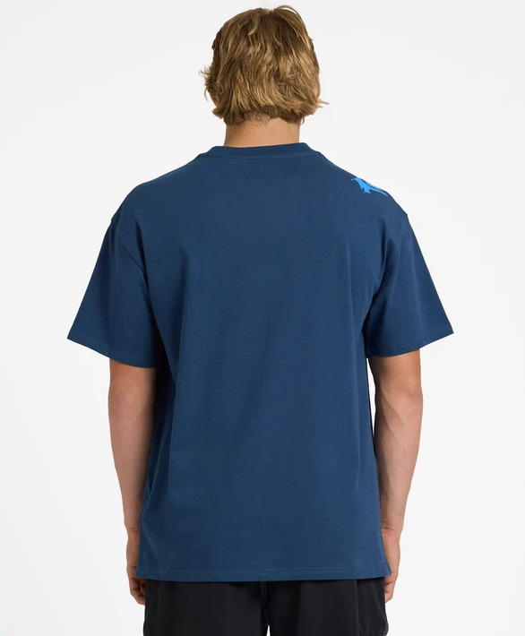 Quiksilver YG Scrawled Tee in dark denim from rear