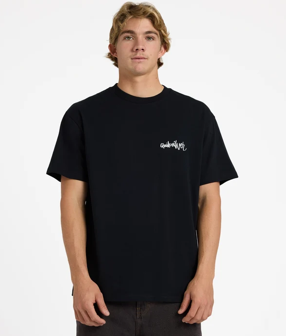 Quiksilver YG Spray Tee in black from front close up