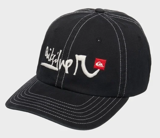 Quiiksilver Young Guns Drifter 6 Panel Cap in black with white detailing from front