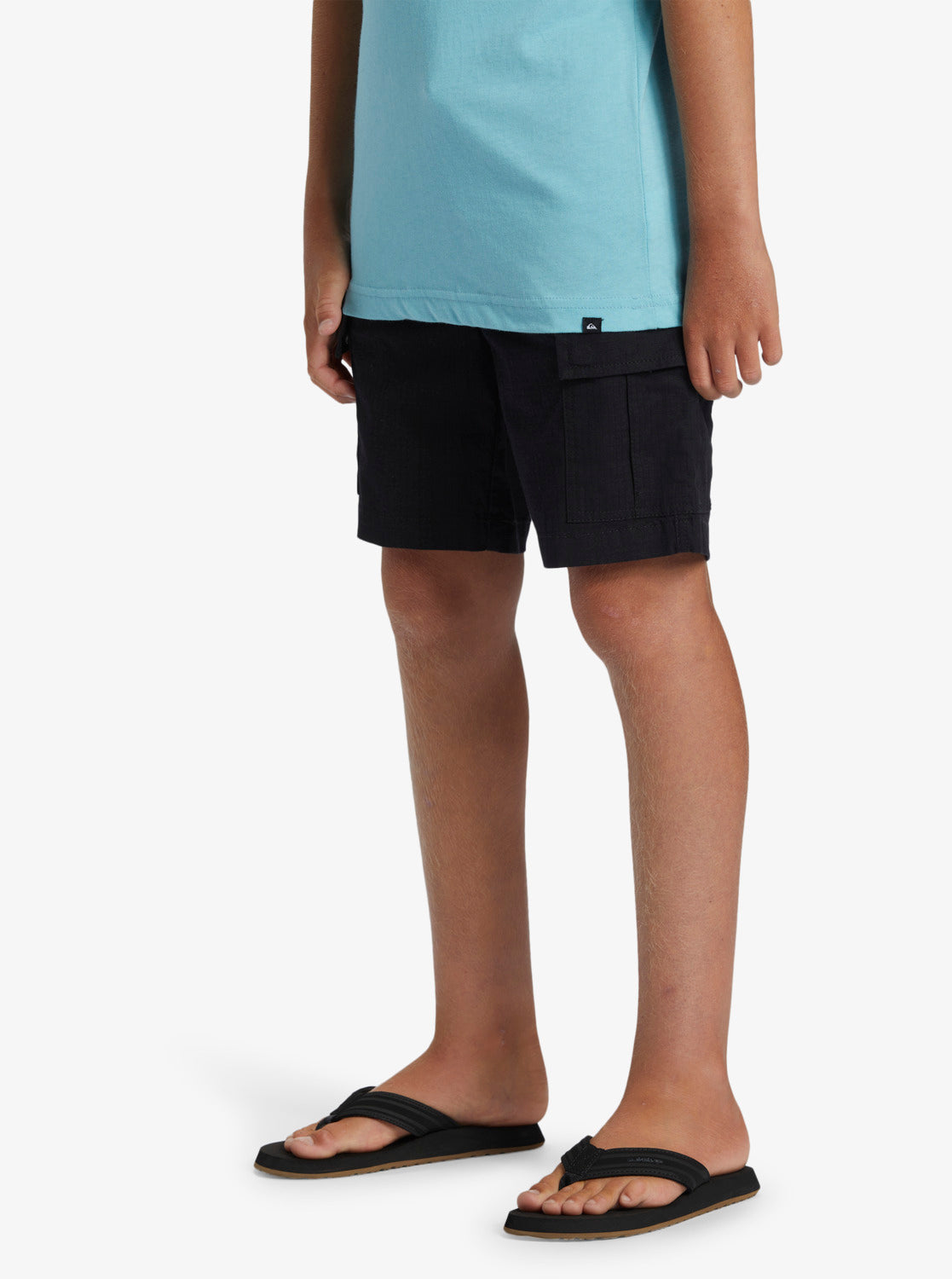 Quiksilver Youth Carpenter Shorts on model in black from side