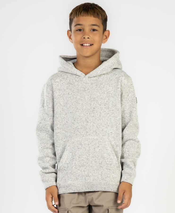 Quiksilver Youth Keller Hoodie in light grey heather on model from front
