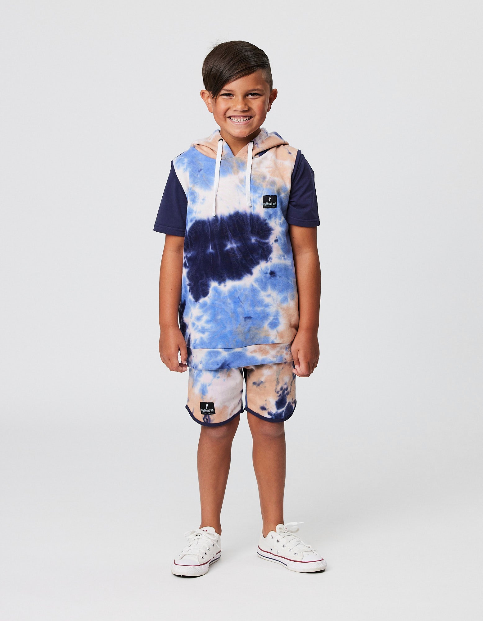 Radicool Kids Galaxy Tie Dyed Sleeveless Hood front