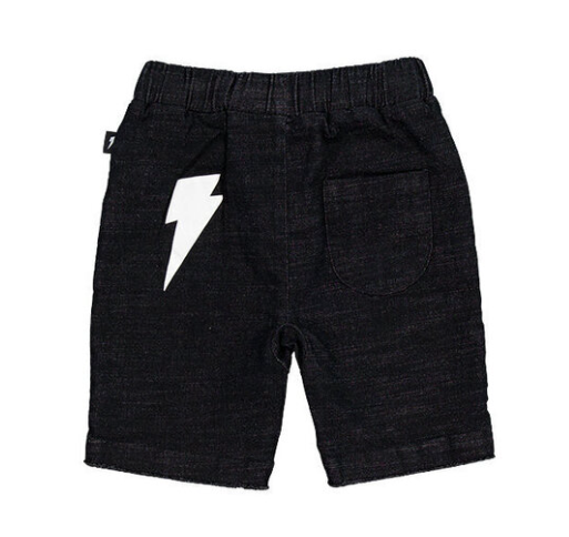 Radicool Kids Obsidian Denim Shorts
  in black from the rear