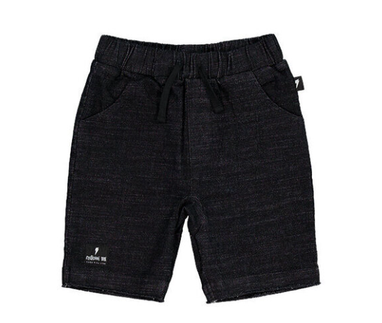 Radicool Kids Obsidian Denim Shorts
  in black from the front