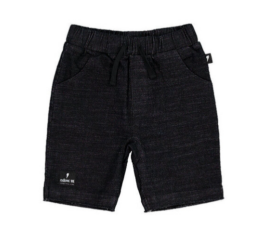 Radicool Kids Obsidian Denim Shorts
  in black from the front