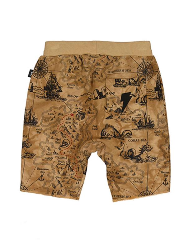 Radicool Kids Pirate Map Track Shorts from rear