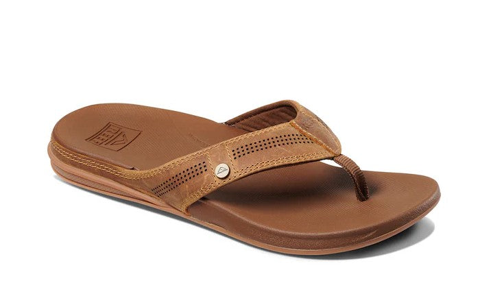 Reef Cushion Lux Jandals  in toffee colourway from side