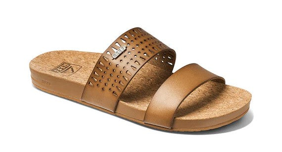 Reef Cushion Vista Perf Sandals in coffeee colourway from side