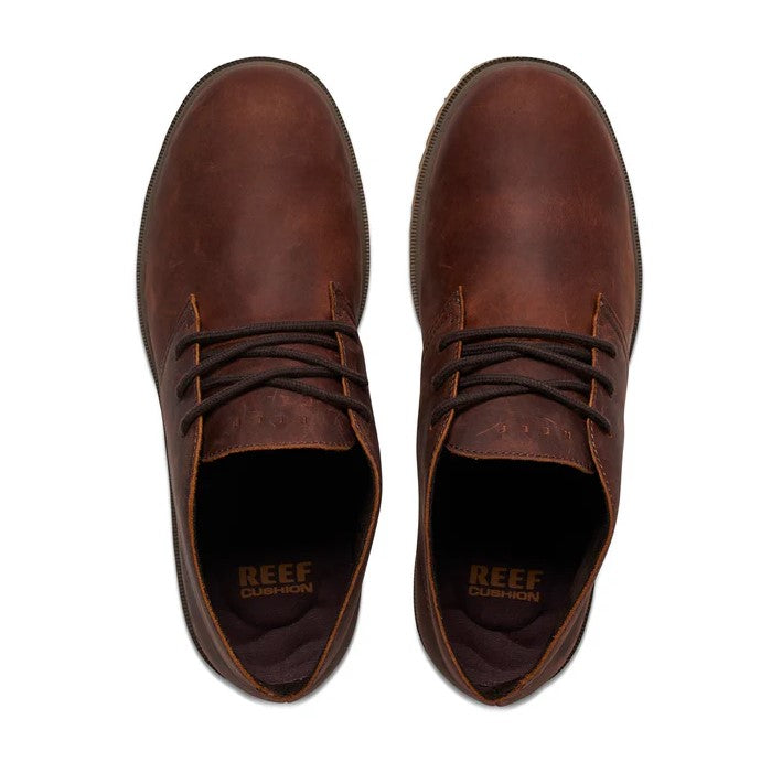 Reef Leucadian Leather Boots showing a pair in brown from top