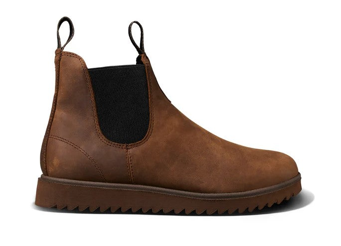 Reef Otis Mens Leather Boots in brown from side