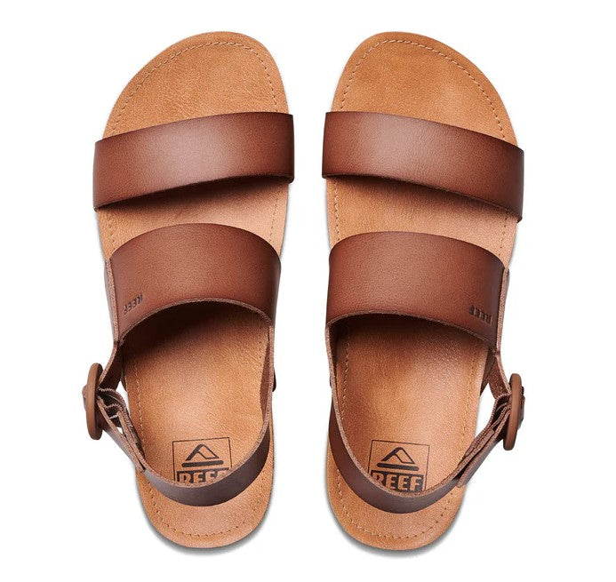 Reef Vista Hi Buckle Sandals in espresso colourway from top showing pair