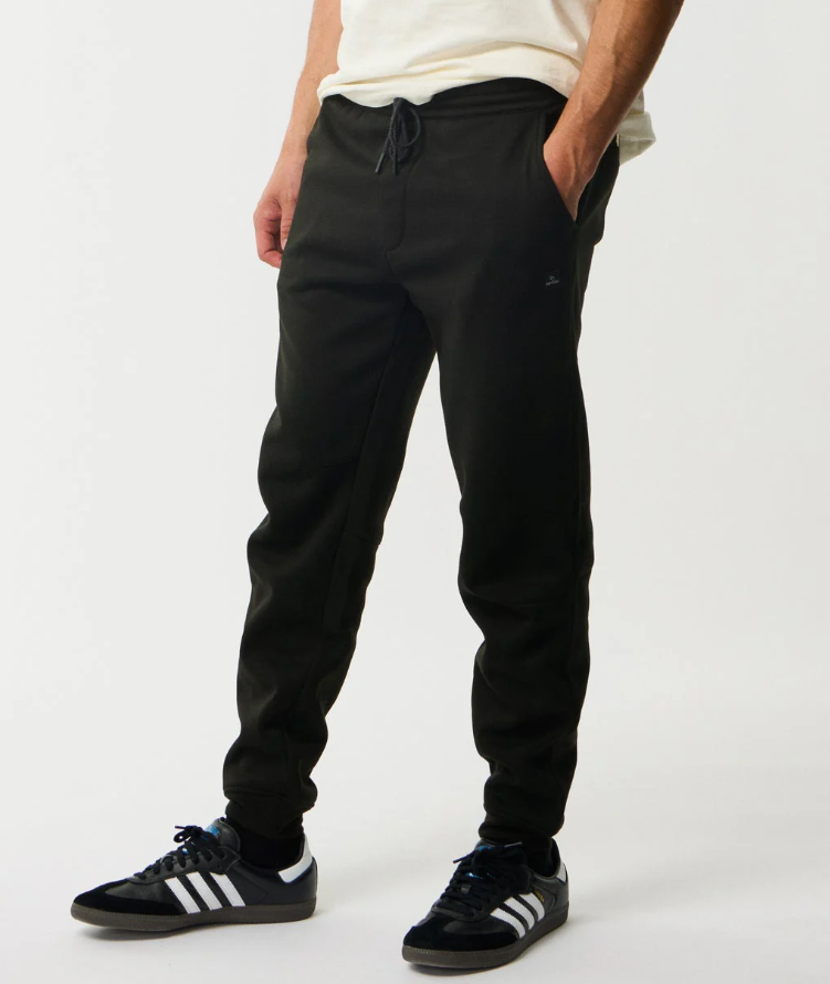 Rip Curl Anti Series Departed DWR Bonded Fleece Trackpant in black from side