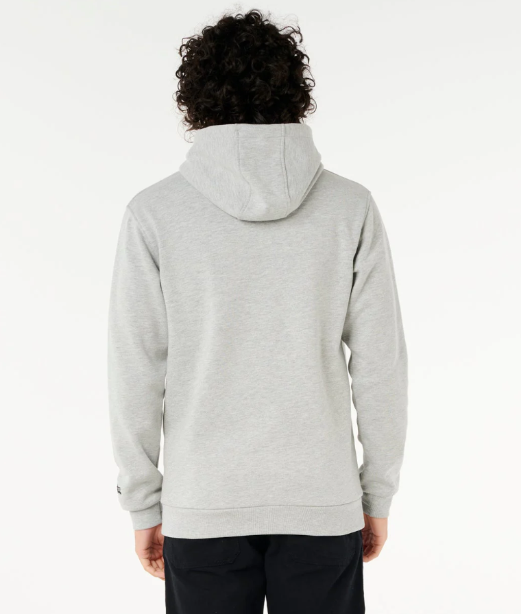 Rip Curl Anti-Series Search Base Hoodie in grey marle from rear