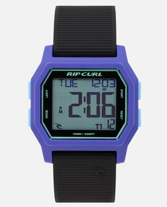 Rip Curl Atom Digital Waterproof Watch in black with berry colourway