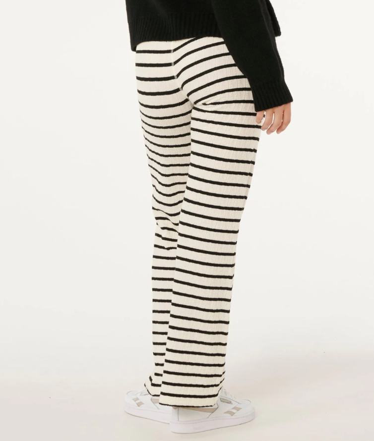 Rip Curl Women's Bobbi Stripe Pants in black and white stripes from rear