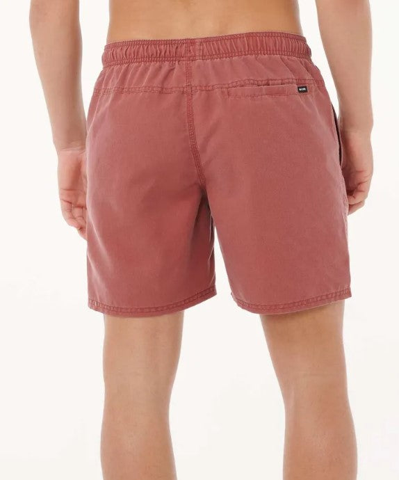 Rip Curl Bondi Volley Shorts in apple butter red colour from rear