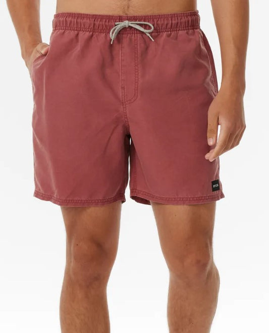 Rip Curl Bondi Volley Shorts in apple butter red colour from front