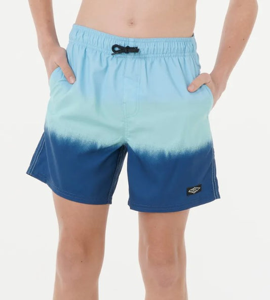 Rip Curl Boys Dip Volley Shorts in navy and blue dip from front