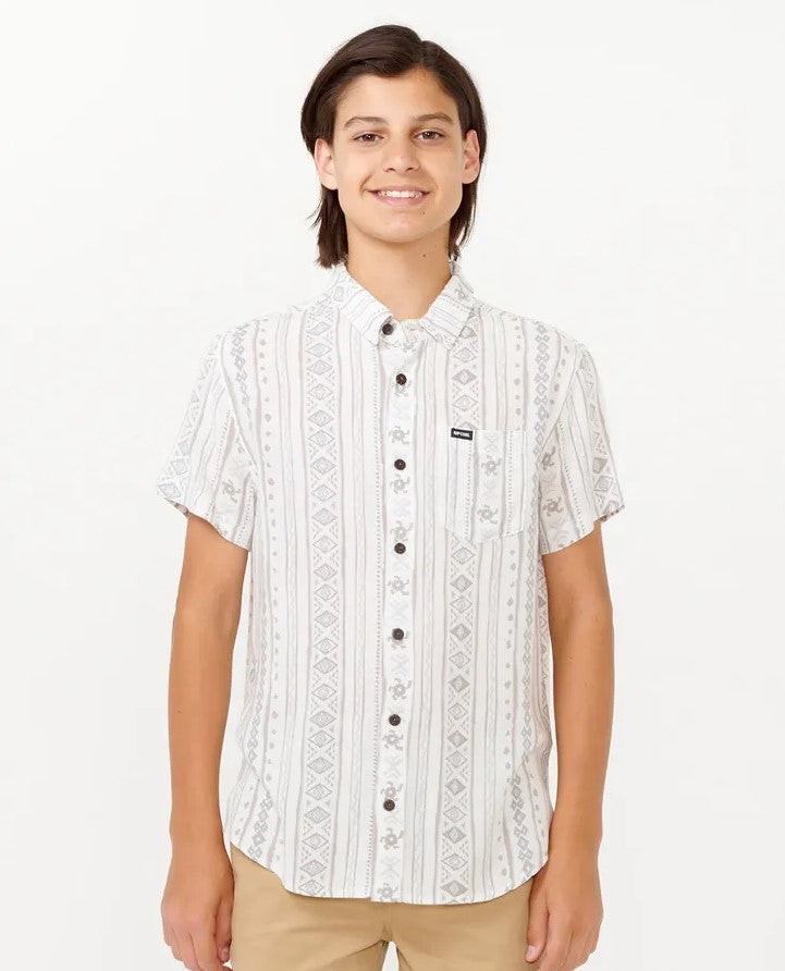 Rip Curl Boys Fun Times Short Sleeve Shirt in bone