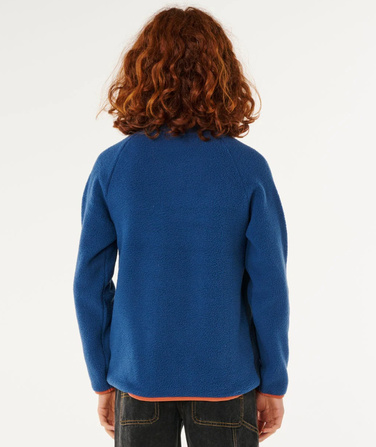 Rip Curl Boys Heritage Polar Fleece in light navy from rear