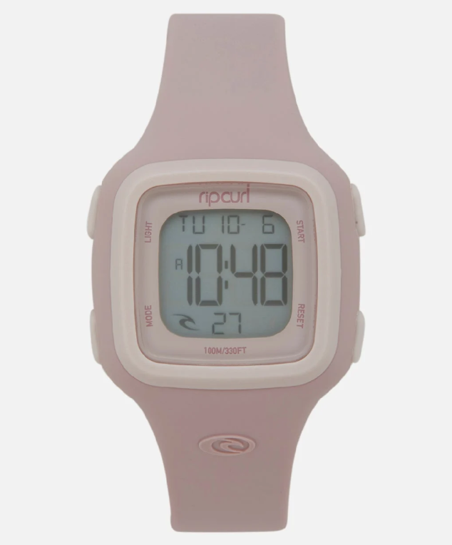 Rip Curl Candy 2 Silicone Digital Watch in blush colourway showing face of watch