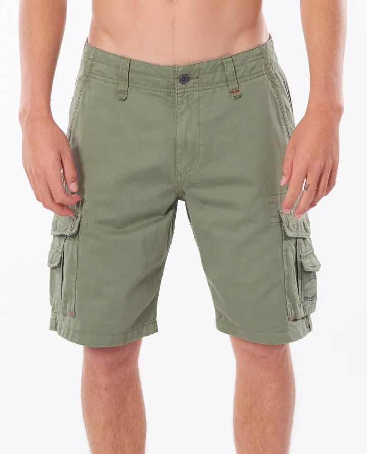 Rip Curl Classic Surf Trail Cargo Shorts in mid green from front