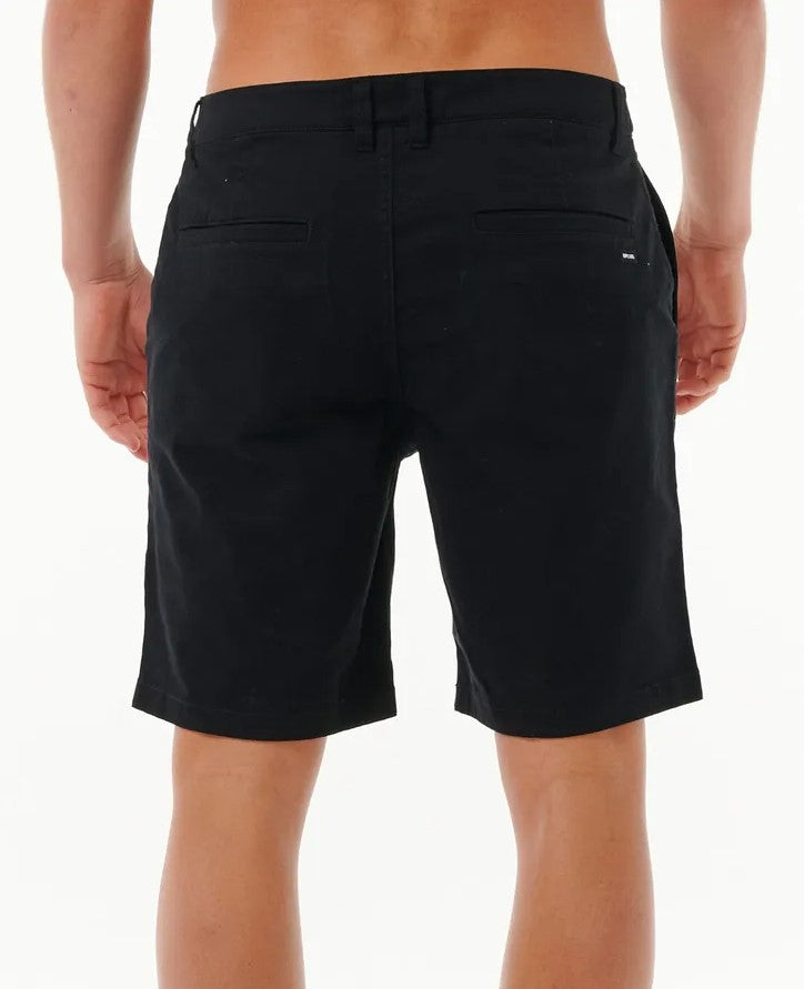 Rip Curl Classic Surf Chino Walkshorts in black from rear