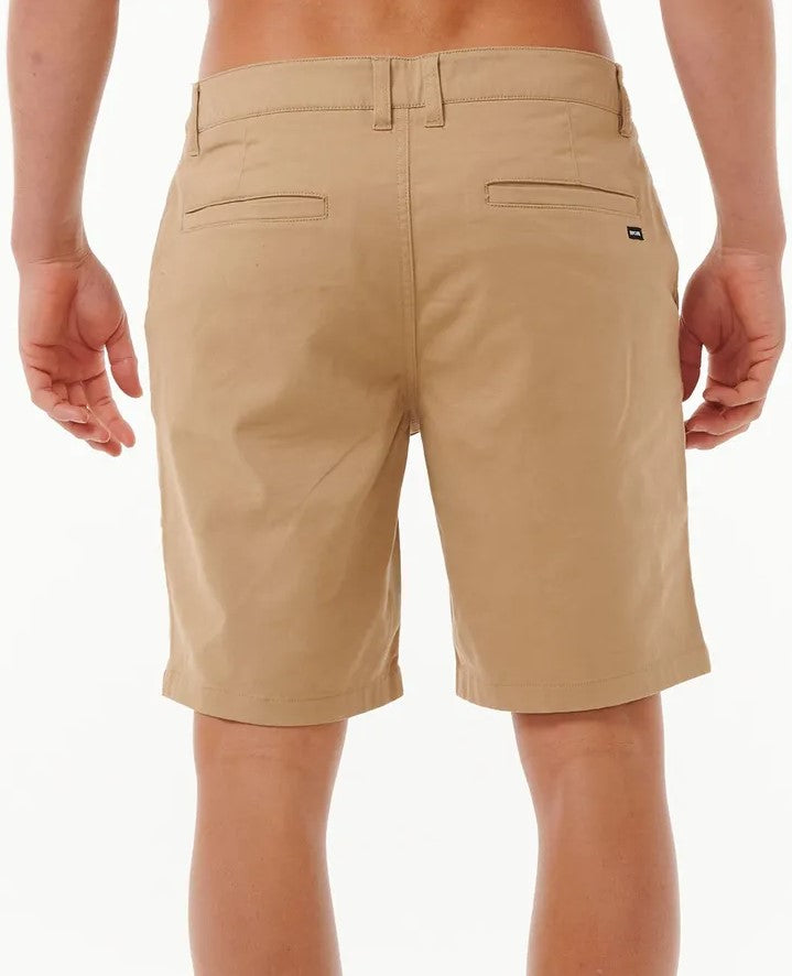 Rip Curl Classic Surf Chino Walkshorts in khaki from rear