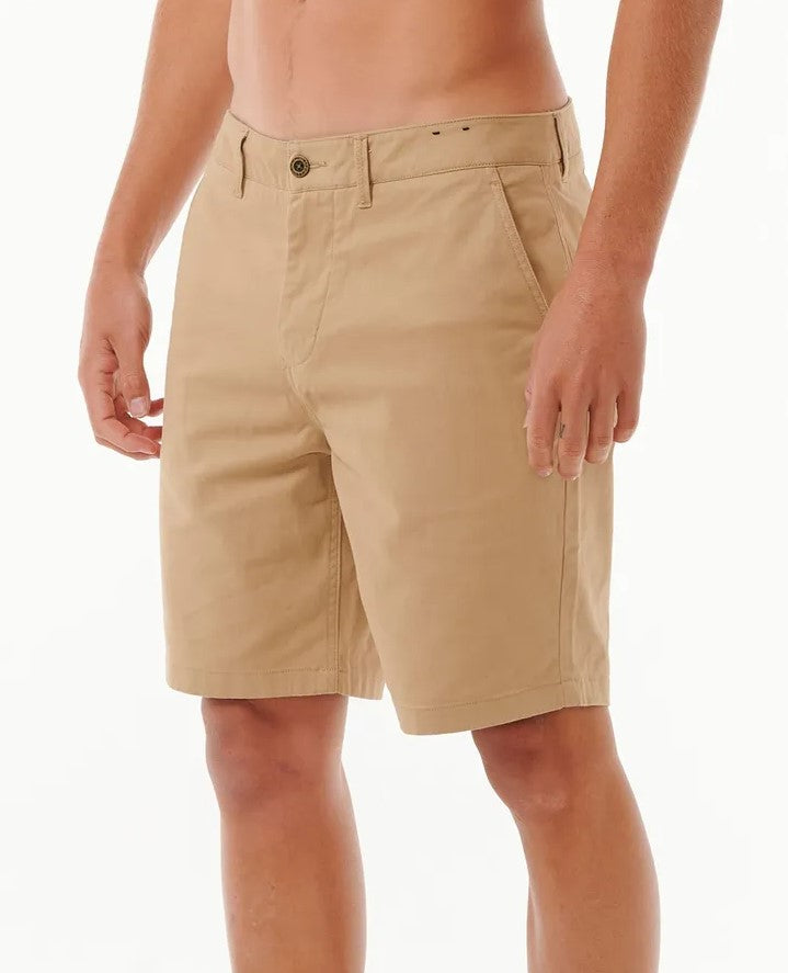 Rip Curl Classic Surf Chino Walkshorts in khaki from side