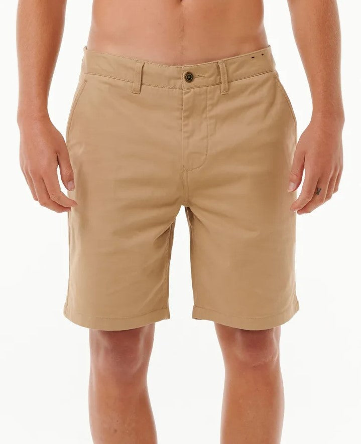 Rip Curl Classic Surf Chino Walkshorts in khaki from front