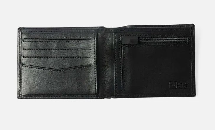 Rip Curl Corpowatu RFID 2 in 1 Leather Wallet in black from inside