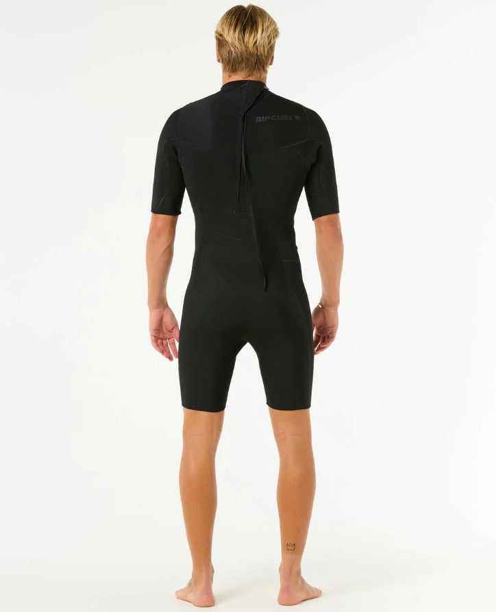 Rip Curl Dawn Patrol 2mm Spring Wetsuit in black on model from rear