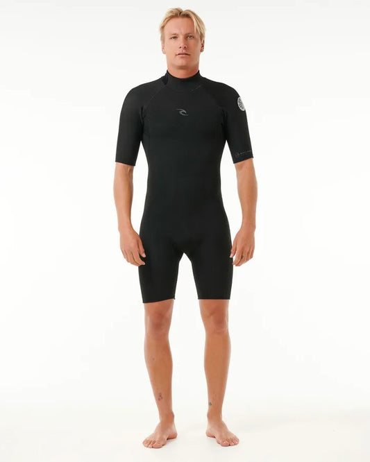 Rip Curl Dawn Patrol 2mm BZ Spring Wetsuit in black on model from front