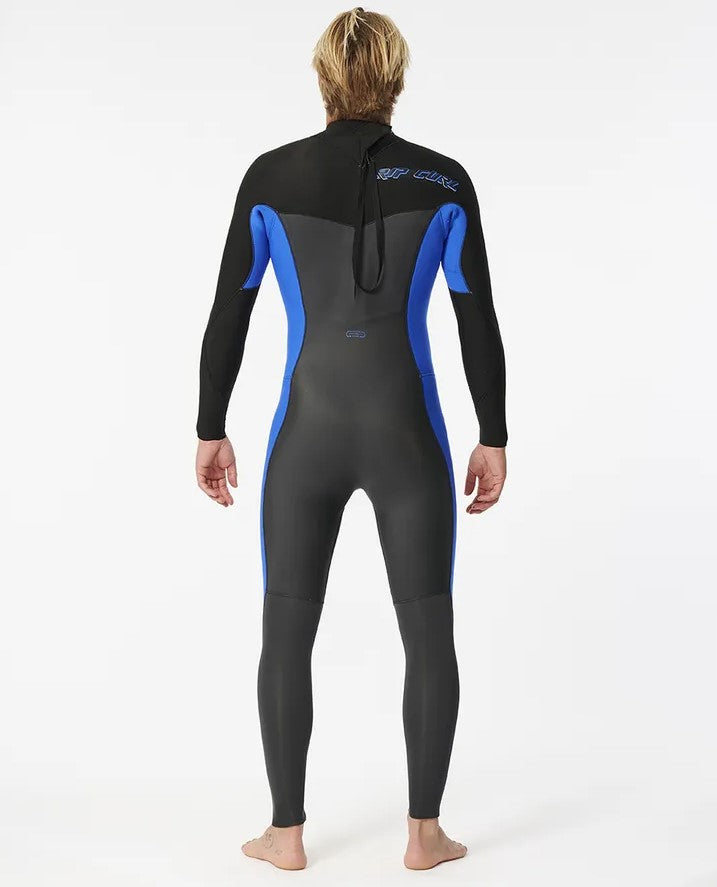 Rip Curl Dawn Patrol 3/2mm GBS BZ Wetsuit in blue colourway from rear