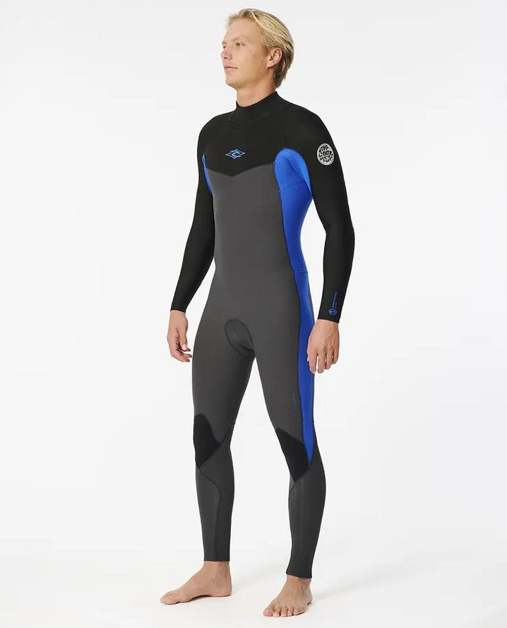 Rip Curl Dawn Patrol 3/2mm GBS BZ Wetsuit in blue colourway on model from front