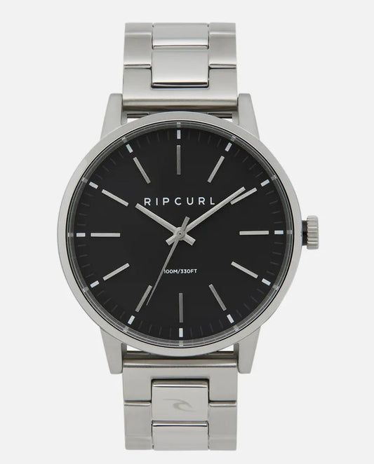 Rip Curl Drake Stainless Steel Watch in silver colour with black face