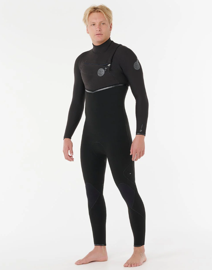 Rip Curl E Bomb 4/3mm Chest Zip Wetsuit in black from side