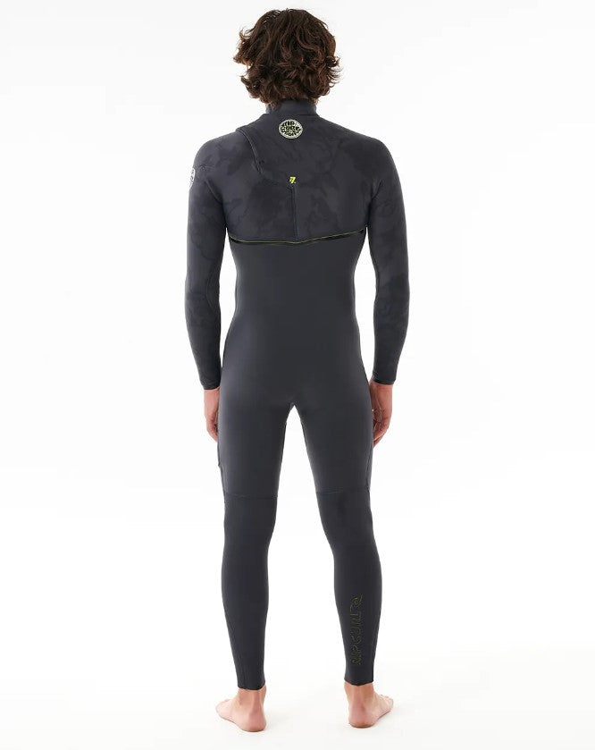 Rip Curl E Bomb 4/3mm Z/Free Wetsuit in charcoal with camo back colourway