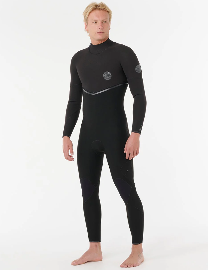 Rip Curl E Bomb 4/3mm Back Zip Wetsuit in black from side